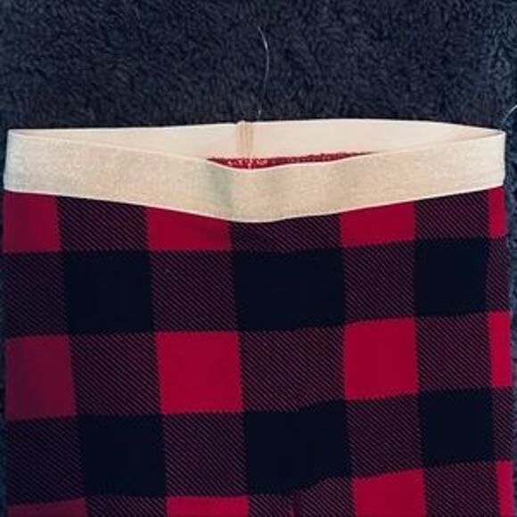 Carters Plaid pants with gold sparkle waist size: 5t - Picture 2 of 4